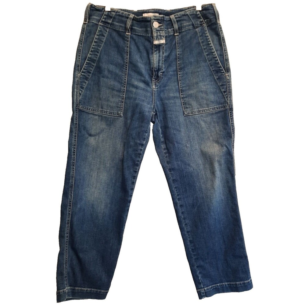 Italian Denim Closed Jeans Tony High Rise Relaxed Cropped Cargo Women's 30